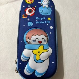 Blue Astronaut Pencil Case for Kids